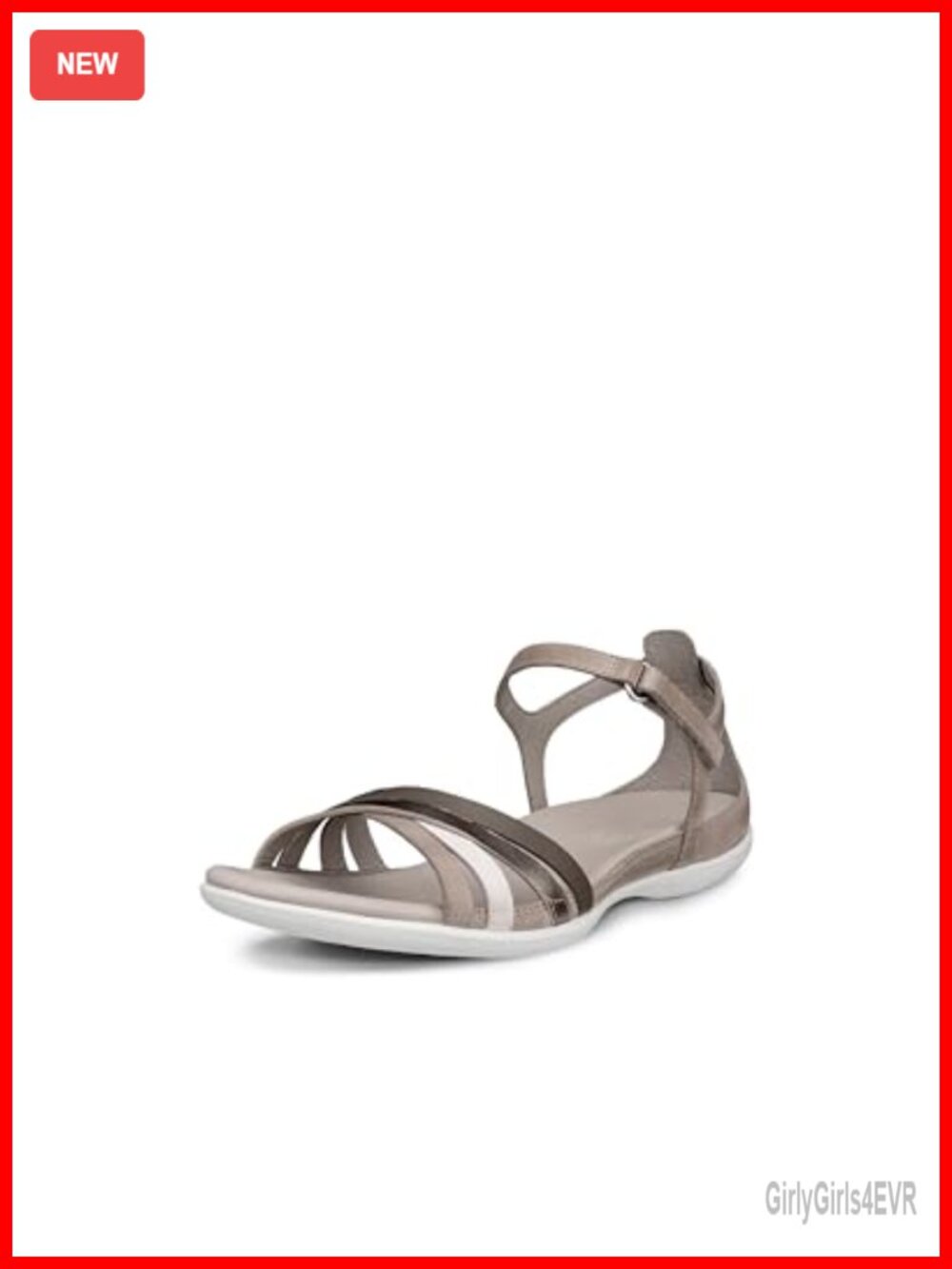Leather Ankle Strap Flat Sandals Adjustable Buckle Casual Walking
